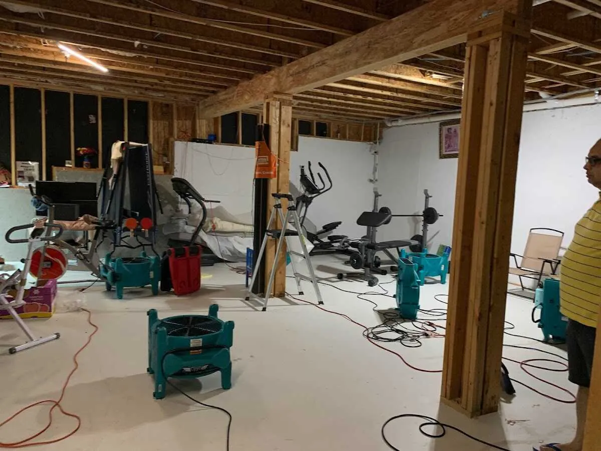 Basement drying equipment setup for Structural Drying in Wawarsing